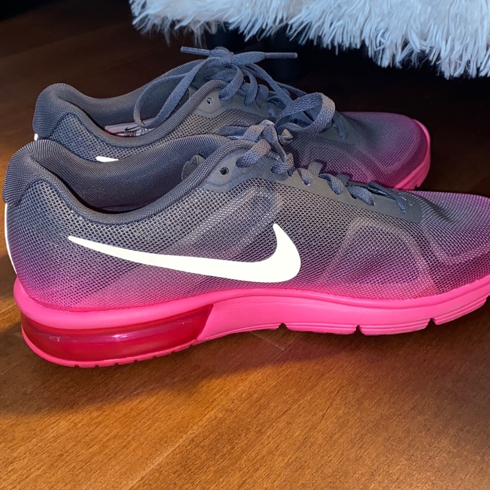 Pink and gray Nike air max